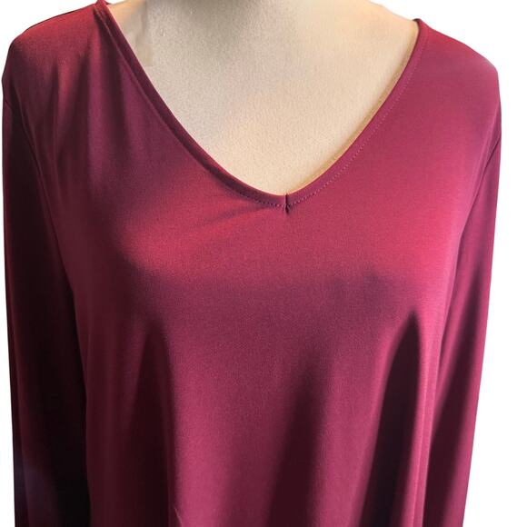 Alfani Burgundy Layered Chiffon Tunic Blouse, Plus Size 1X, NWT - Picture 2 of 7